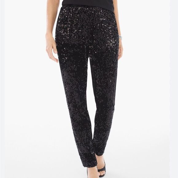 Chico’s Juliet Sequin Front Ankle Pants Black Size 1.5R NWT in packaging - Picture 2 of 5